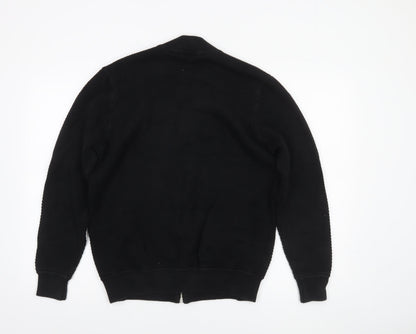 Mens UK Size XL Kuegou Jeans Black Bomber Jacket