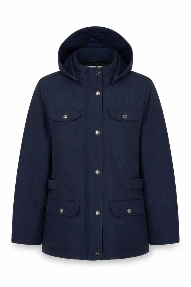 Womens UK Size XL Four Seasons London Blue Quilted Coat