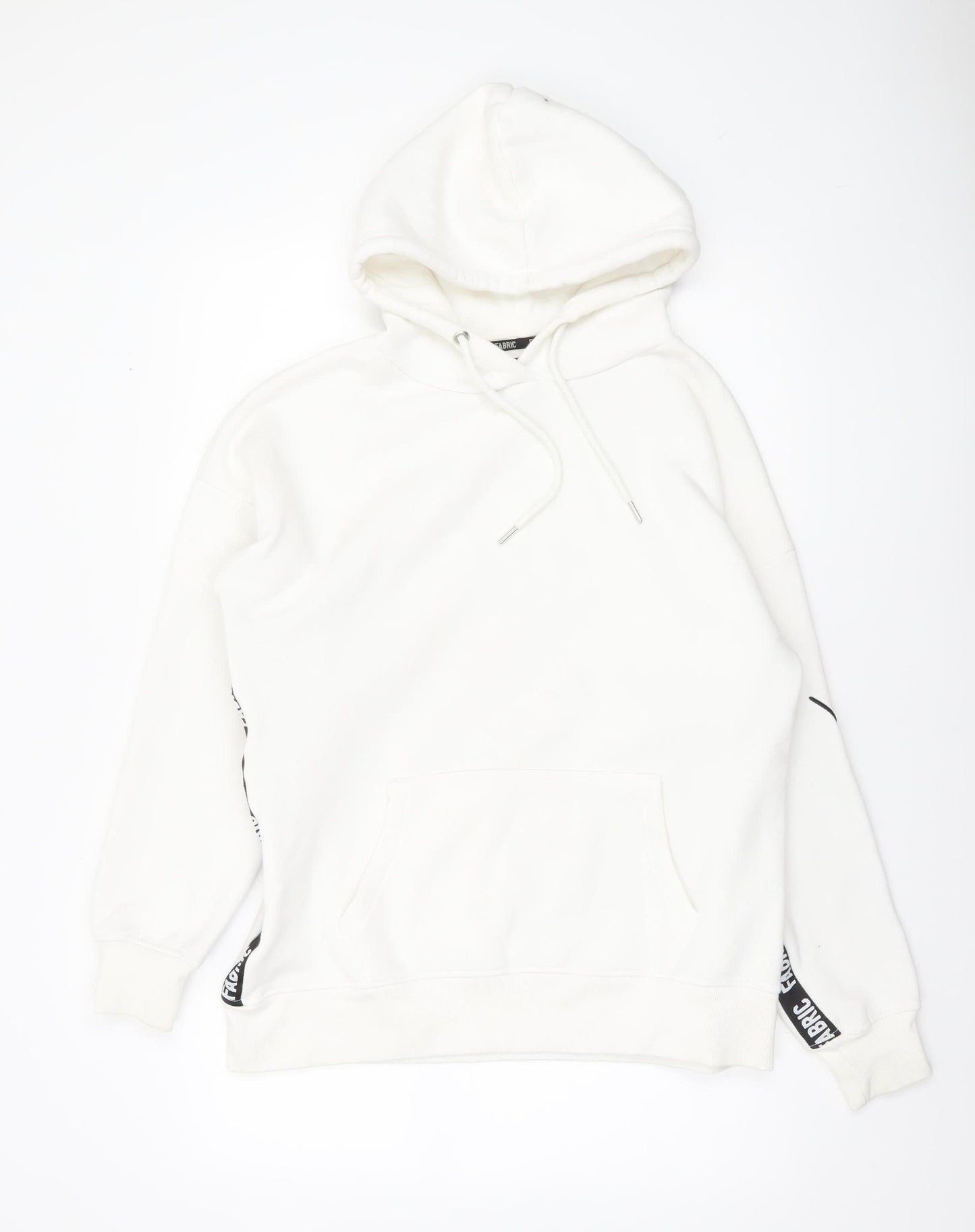 Womens UK Size 10 Fabric White Pullover Hoodie