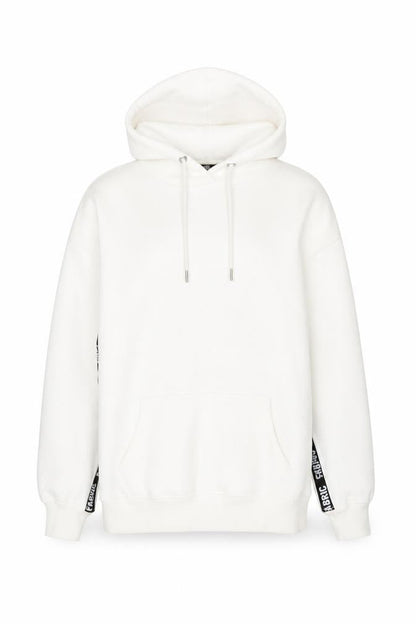 Womens UK Size 10 Fabric White Pullover Hoodie