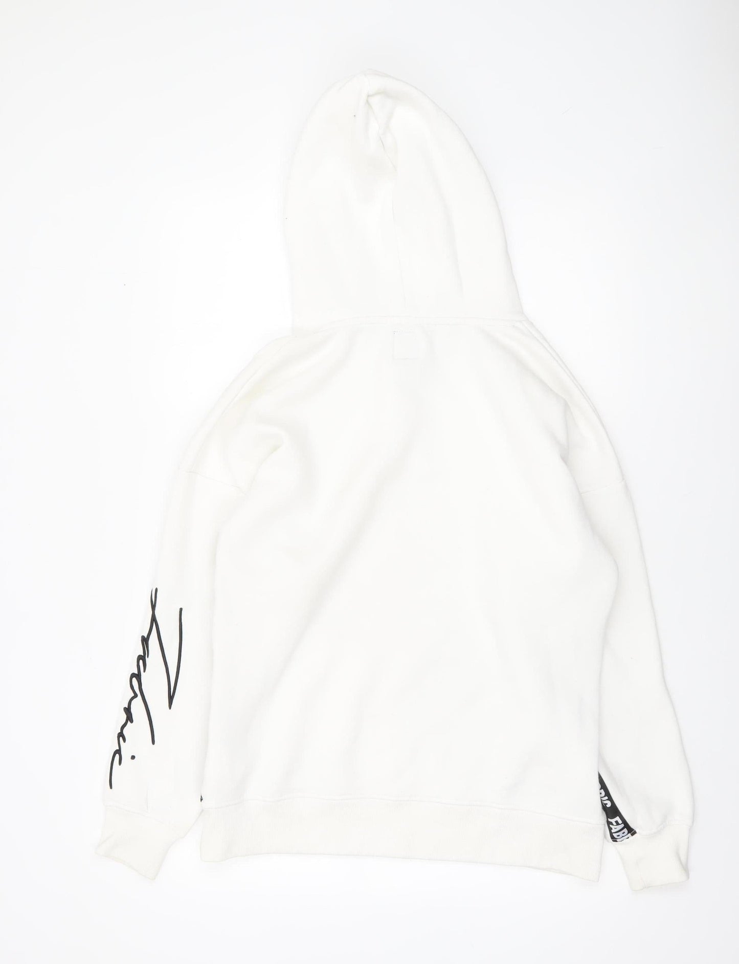 Womens UK Size 10 Fabric White Pullover Hoodie
