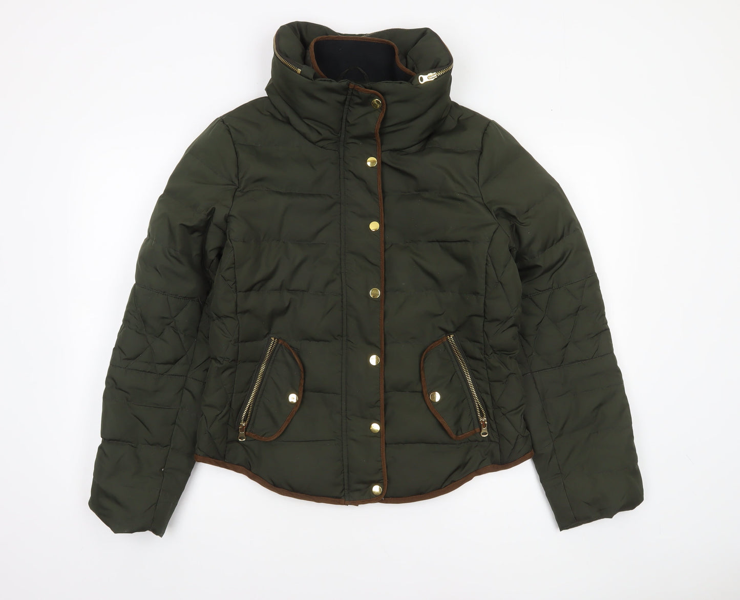 Womens UK Size L VERO MODA Green Puffer Jacket