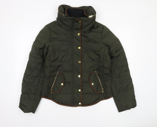 Womens UK Size L VERO MODA Green Puffer Jacket