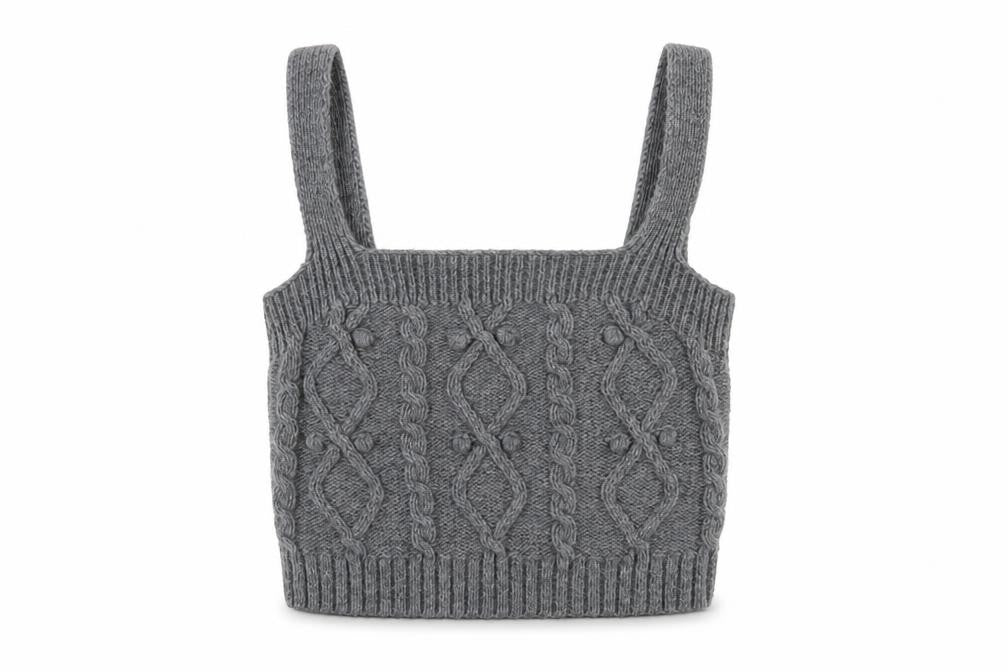Womens UK Size S River Island Grey Cropped Tank