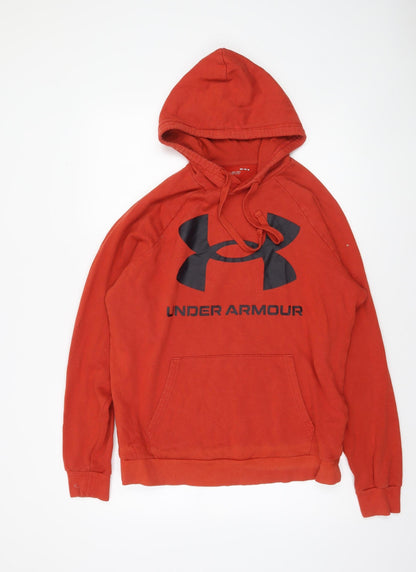 Mens UK Size M Under armour Red Pullover Hoodie