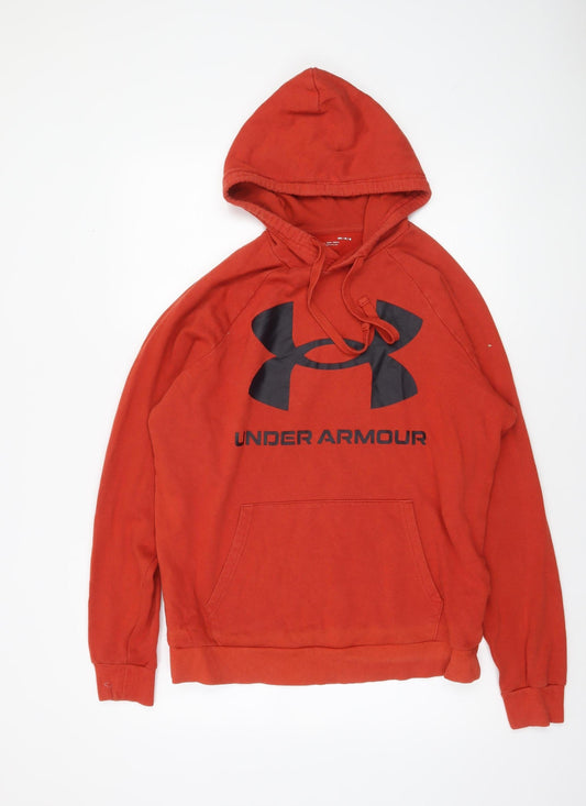 Mens UK Size M Under armour Red Pullover Hoodie