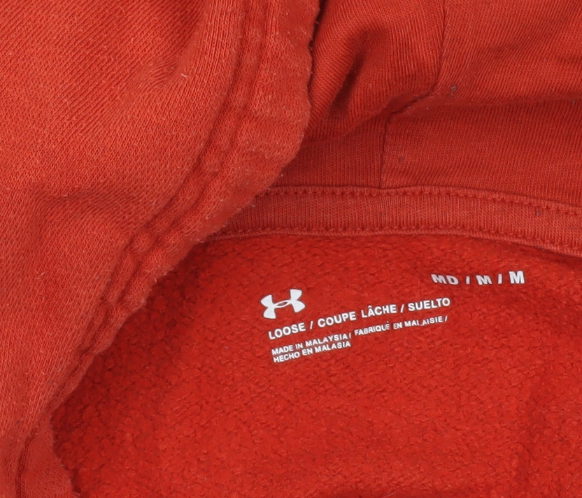 Mens UK Size M Under armour Red Pullover Hoodie
