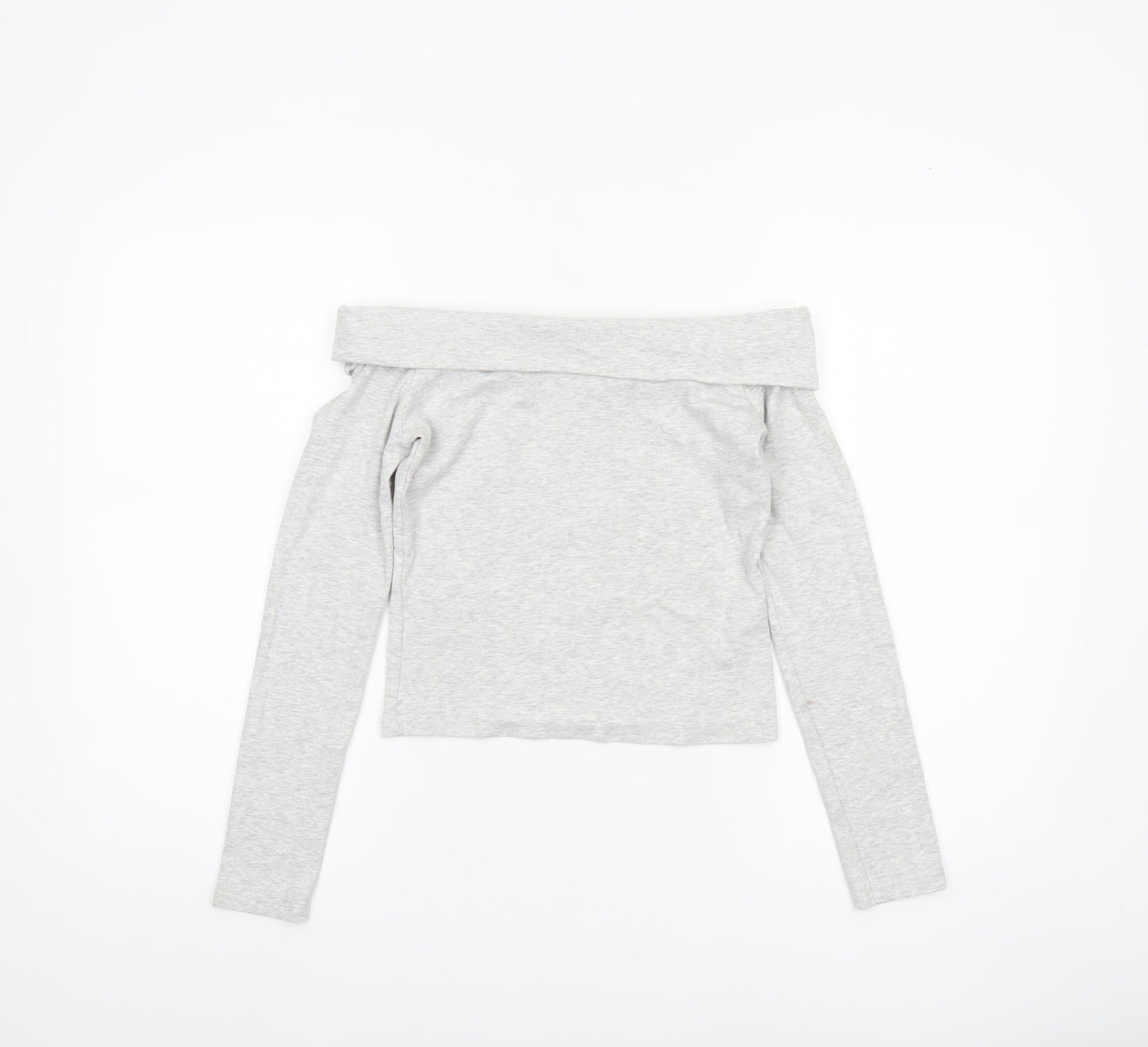 Womens UK Size 12 Stradivarius Grey Cropped T-Shirt