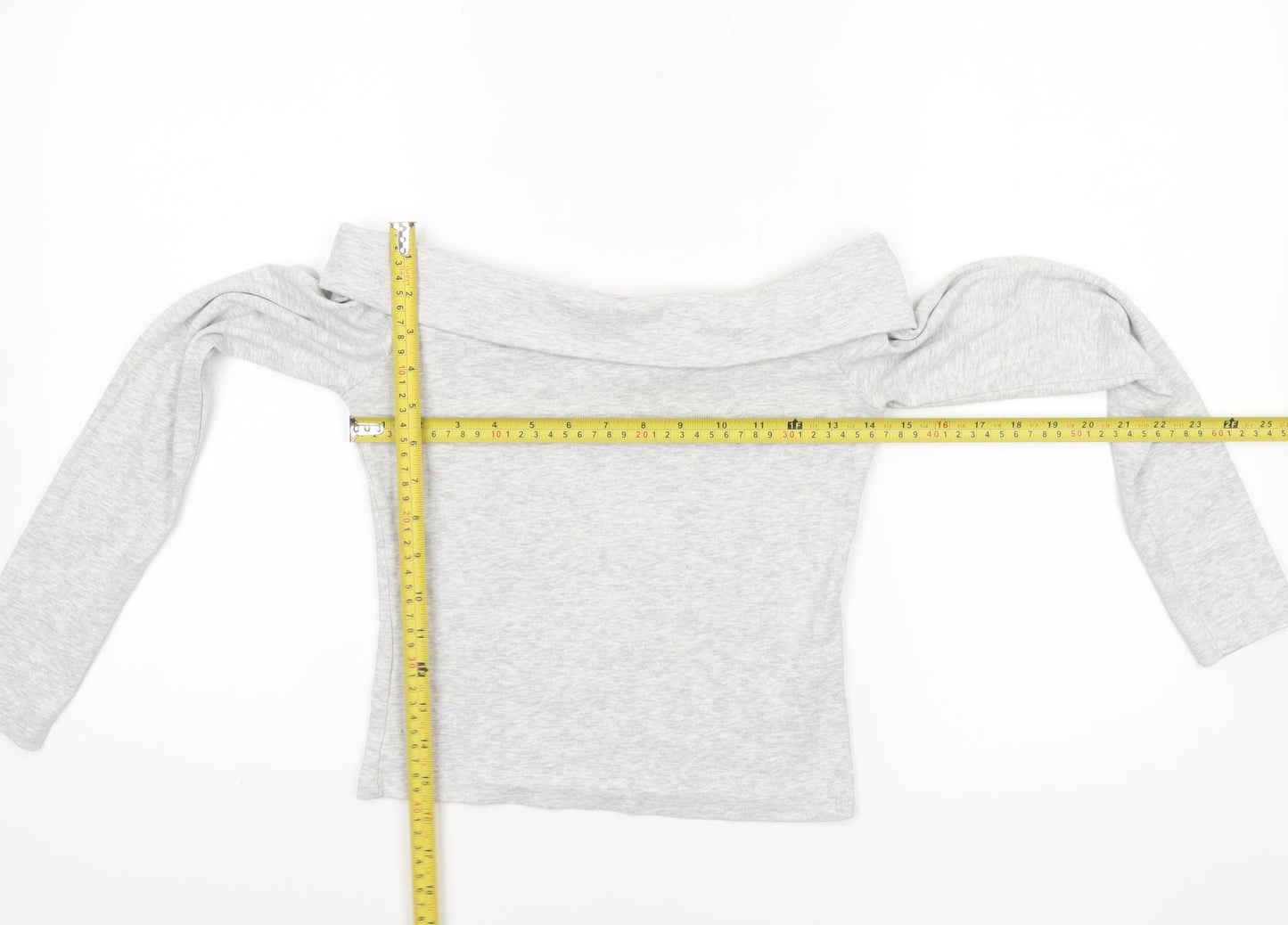 Womens UK Size 12 Stradivarius Grey Cropped T-Shirt