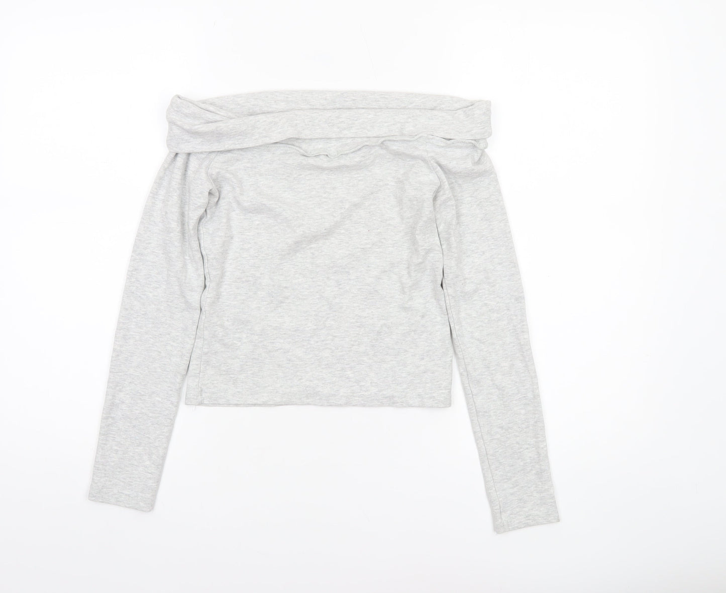 Womens UK Size 12 Stradivarius Grey Cropped T-Shirt
