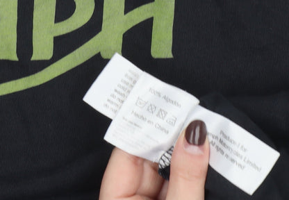 Triumph Men's Black Cotton Graphic T-Shirt - Size L