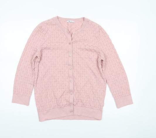 Tu Women Pink Size 16 Cardigan Knit Long Sleeve Classic Style