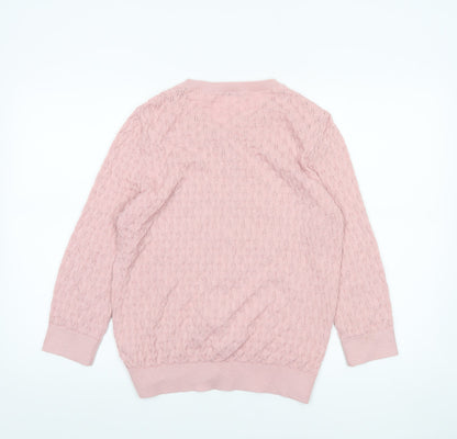 Tu Women Pink Size 16 Cardigan Knit Long Sleeve Classic Style