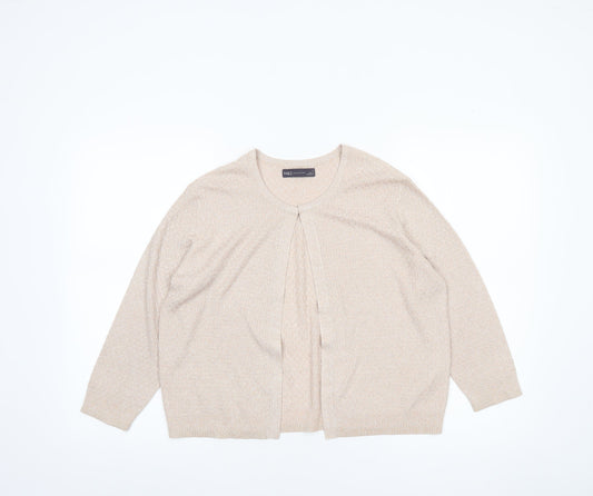 Womens UK Size 14 Marks and Spencer Beige Cardigan Jumper
