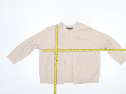 Womens UK Size 14 Marks and Spencer Beige Cardigan Jumper