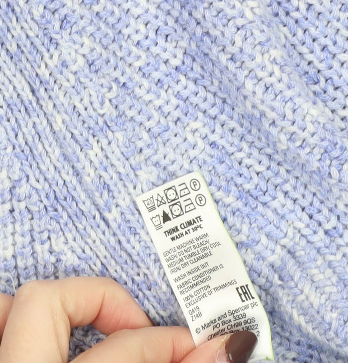 Womens UK Size M Marks and Spencer Blue Pullover Jumper