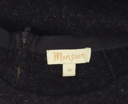 Womens UK Size M Monsoon Black Tunic Jumper