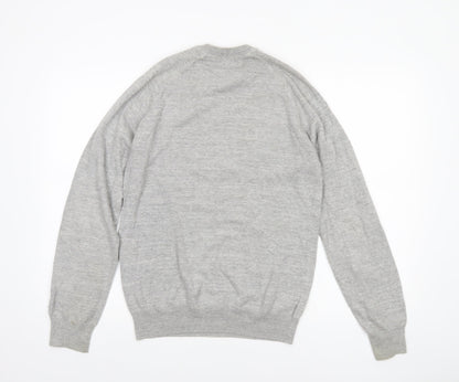 Fred Perry Men's Grey Wool Crew Neck Pullover Jumper XS