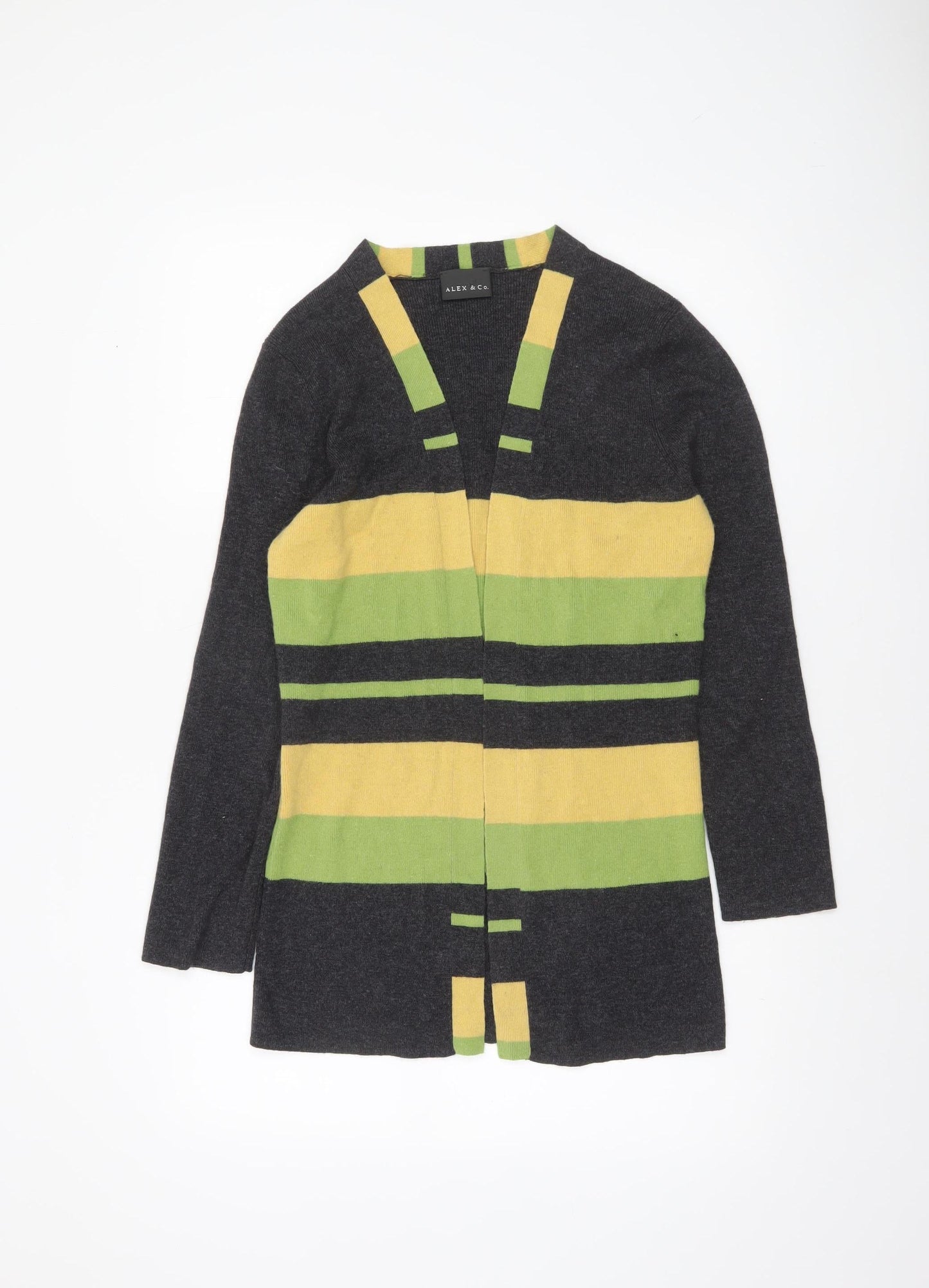 ALEX & Co. Women's Multicoloured Striped Knit Cardigan UK 10