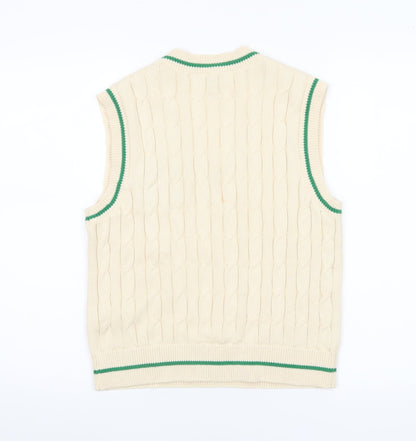 Primark Women's Beige Cable Knit Tennis Club V-Neck Vest S
