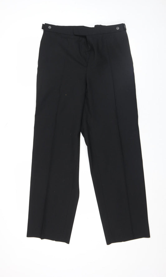 Marks and Spencer Mens Black Wool Blend Dress Pants 32W 31L Classic Fit