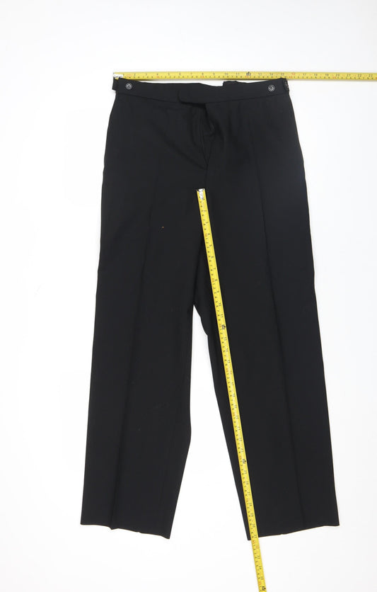Marks and Spencer Mens Black Wool Blend Dress Pants 32W 31L Classic Fit
