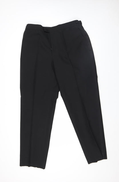 Debenhams Sovereign Collection Men's Black Wool Blend Formal Dress Trousers 38R