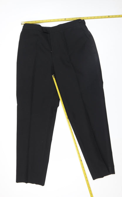 Debenhams Sovereign Collection Men's Black Wool Blend Formal Dress Trousers 38R