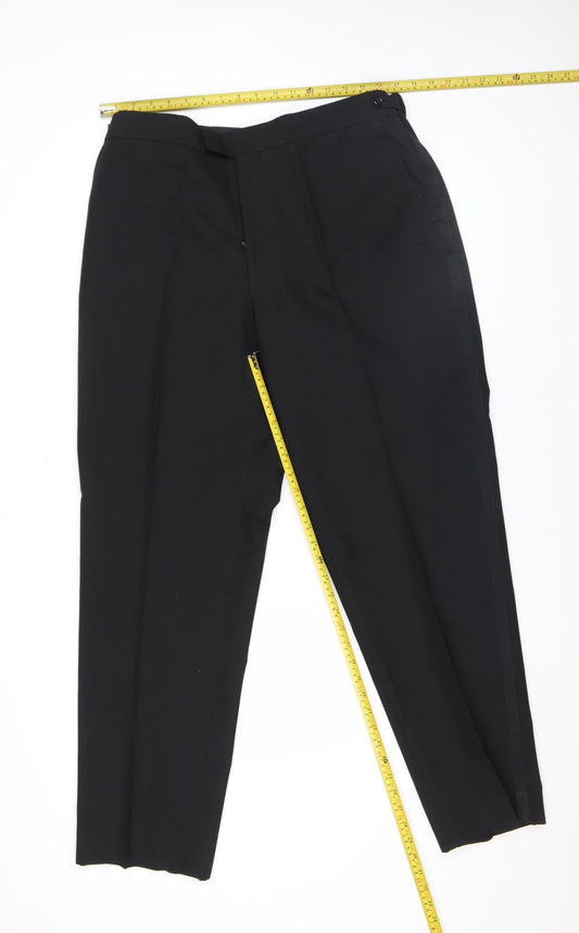 Debenhams Sovereign Collection Men's Black Wool Blend Formal Dress Trousers 38R
