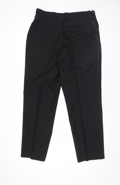 Debenhams Sovereign Collection Men's Black Wool Blend Formal Dress Trousers 38R