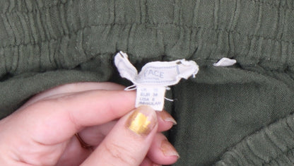 Fat Face Women's Green Linen Cargo Trousers Size 10 Regular