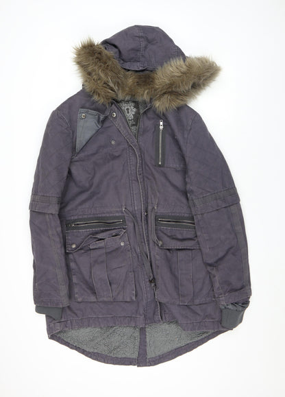 Womens UK Size 14 Label Lab Grey Parka Coat