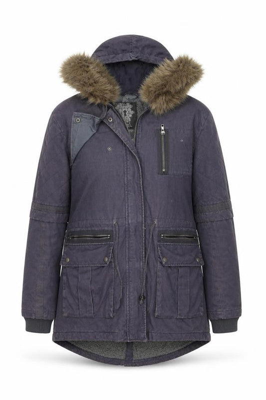 Womens UK Size 14 Label Lab Grey Parka Coat