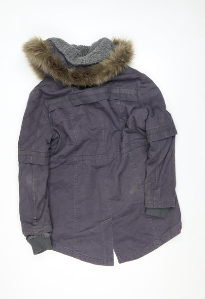 Womens UK Size 14 Label Lab Grey Parka Coat