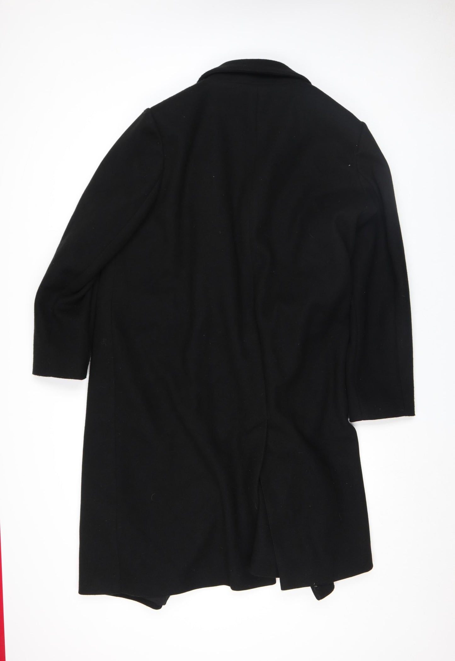 Marks and Spencer Women Black Wool Blend Long Overcoat Size 22