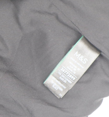 Marks and Spencer Women Black Wool Blend Long Overcoat Size 22