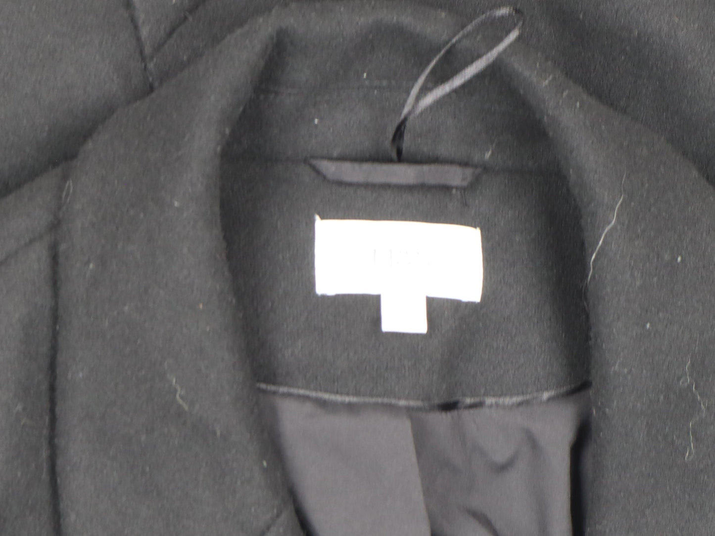 Marks and Spencer Women Black Wool Blend Long Overcoat Size 22