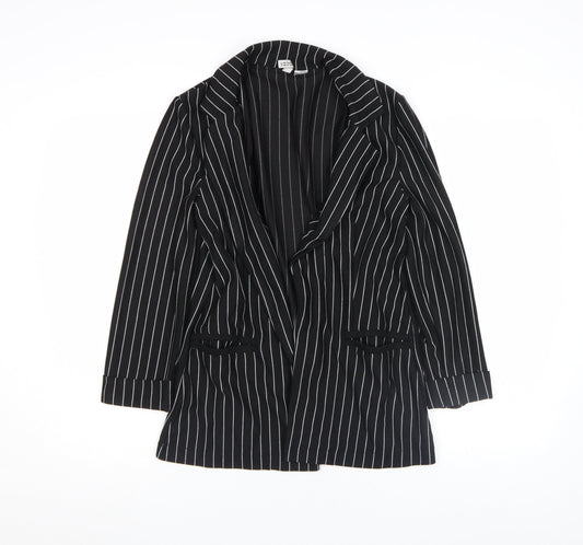 H&M Divided Women’s Black Pinstripe Blazer Jacket Size S