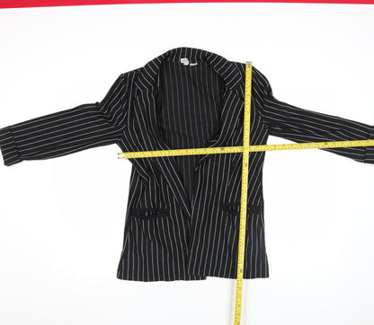 H&M Divided Women’s Black Pinstripe Blazer Jacket Size S