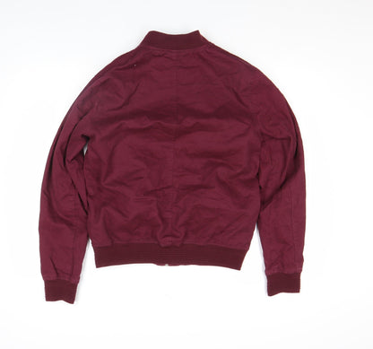 Mens UK Size S Topman Red Bomber Jacket