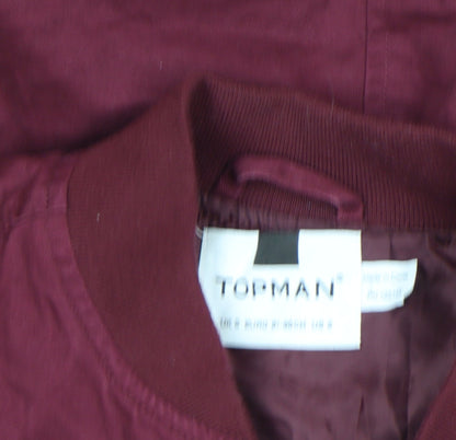 Mens UK Size S Topman Red Bomber Jacket