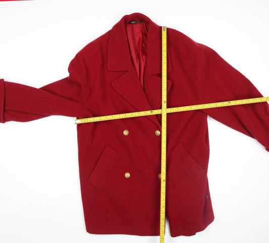 Marks and Spencer Women’s Red Wool Blend Pea Coat Size 10