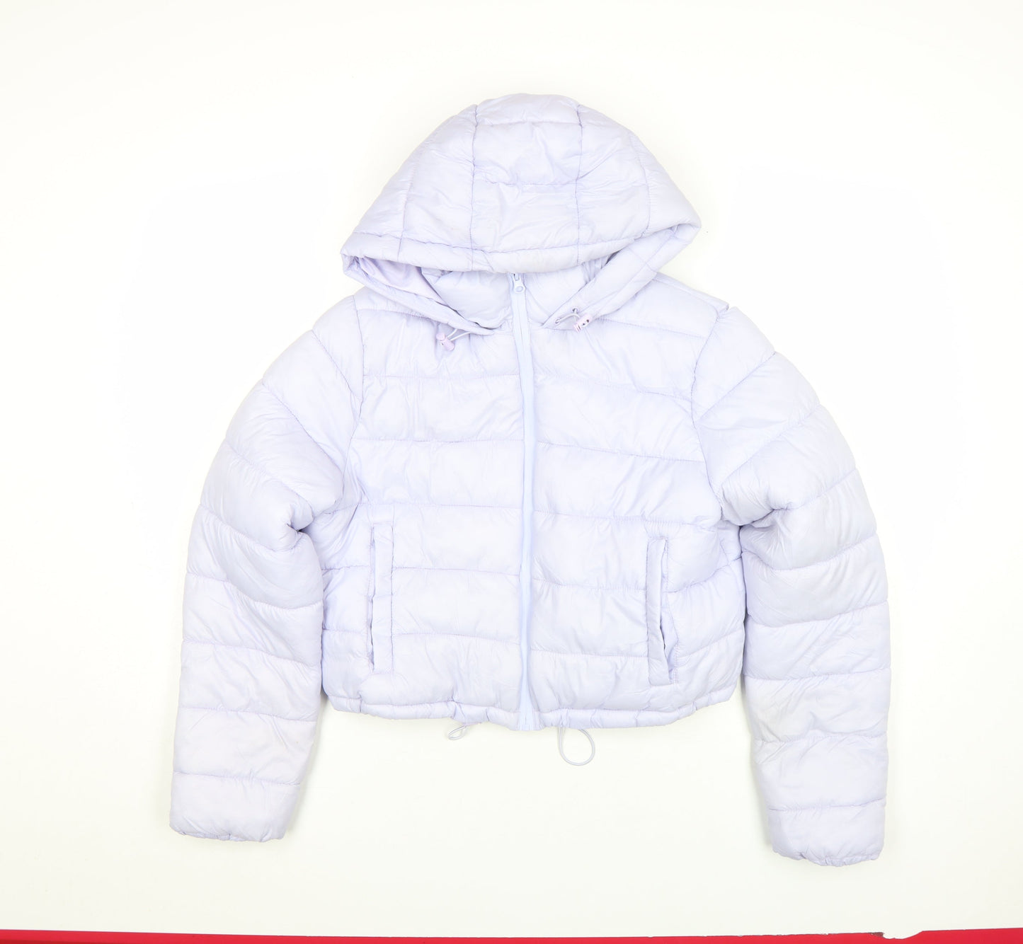 Primark Women’s Purple Hooded Cropped Puffer Jacket Size M