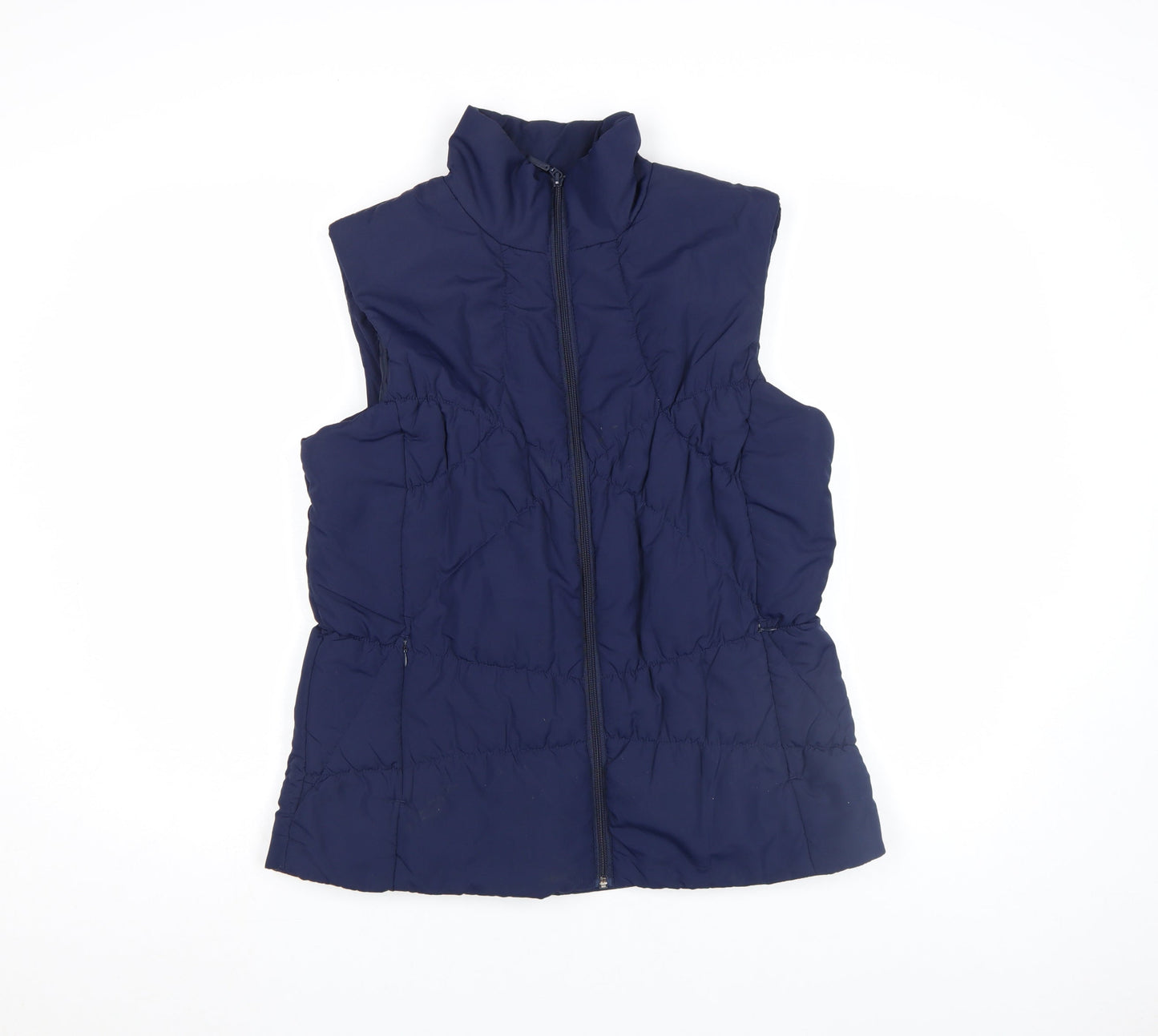 TU Women's Blue Quilted Puffer Waistcoat Size 16 Full Zip