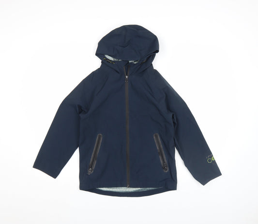 Next Boys Blue Performance Waterproof Rain Coat Jacket 8 Years Hooded