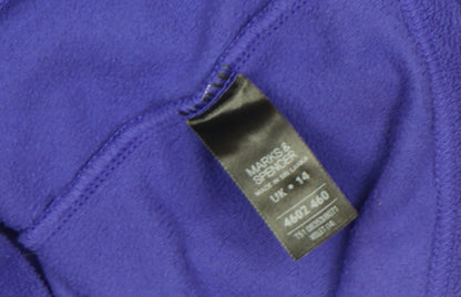 Marks and Spencer Womens Purple Fleece Zip Jacket UK 14