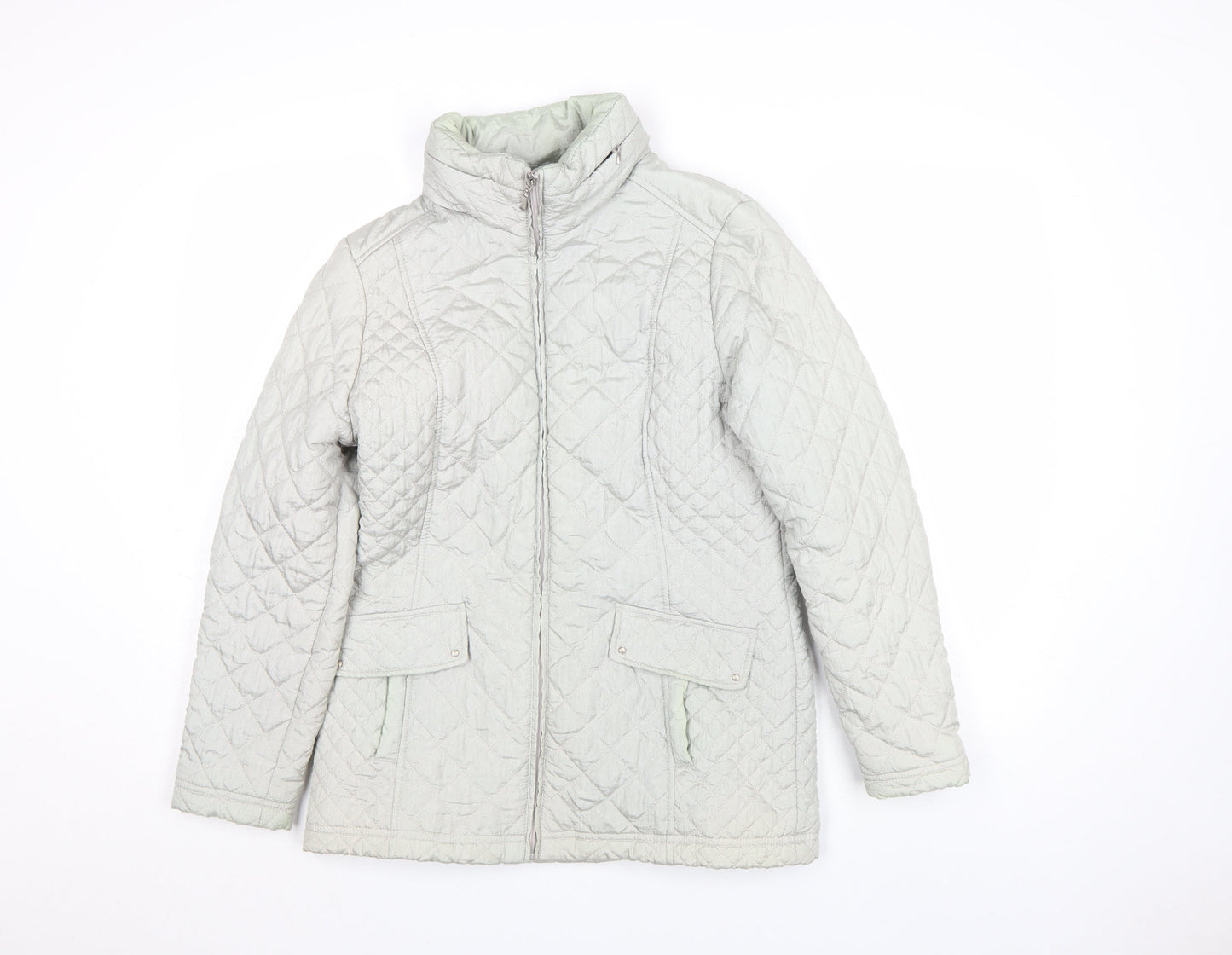 Womens UK Size 10 BM Collection Grey Quilted Coat
