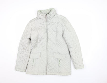 Womens UK Size 10 BM Collection Grey Quilted Coat