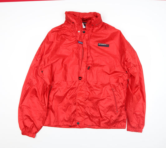 Mens UK Size L Speedo Red Windbreaker Coat