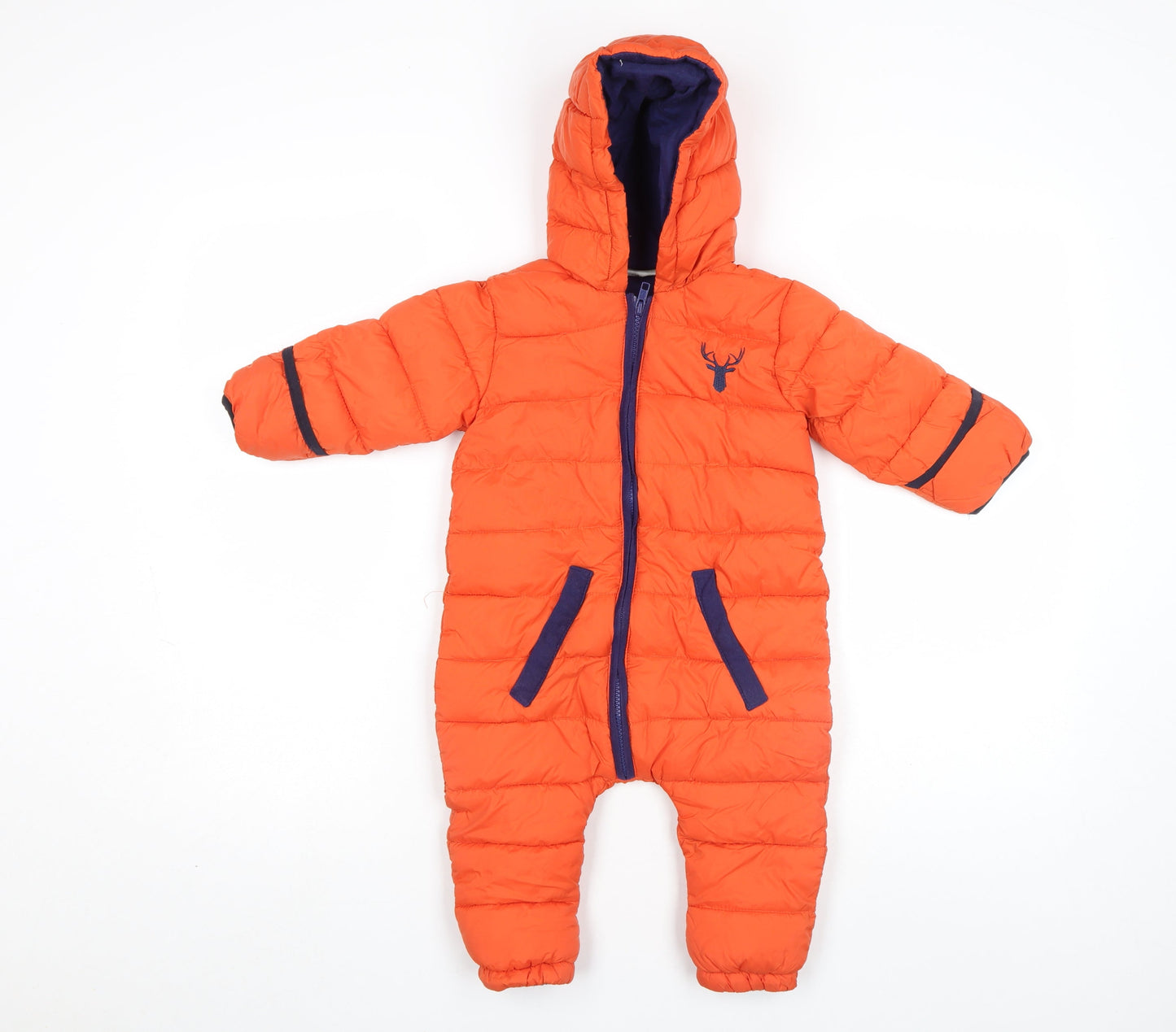 Honour & Pride Orange Hooded Padded Coverall 18 Months Unisex Baby